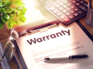 Image of a warranty document on a clipboard