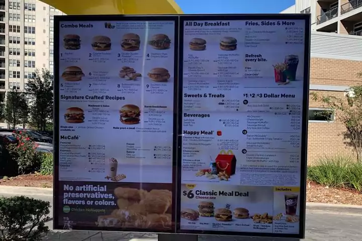 Oracle Signs Texas - Photo of an ODMB ( Outdoor Digital Menu Boards ) at a McDonald's.